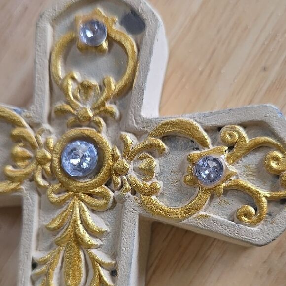 Greenbrier Votive Candle Holder with Jeweled Cross Look Faith Unisex Decor - Picture 7 of 10